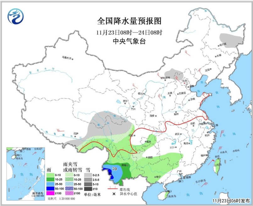 最新冷空气影响下的云南